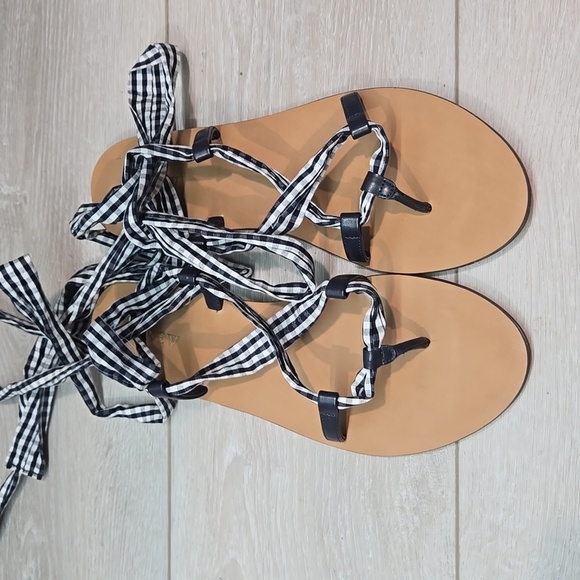 J.Crew Women J2352 Gladiator Lace Up low top Sandals Flats shoes sz 10 - Picture 4 of 12